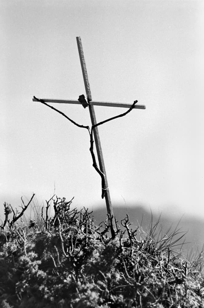 Rustic Hilltop Cross by Jacek Stefan — canvas wall art