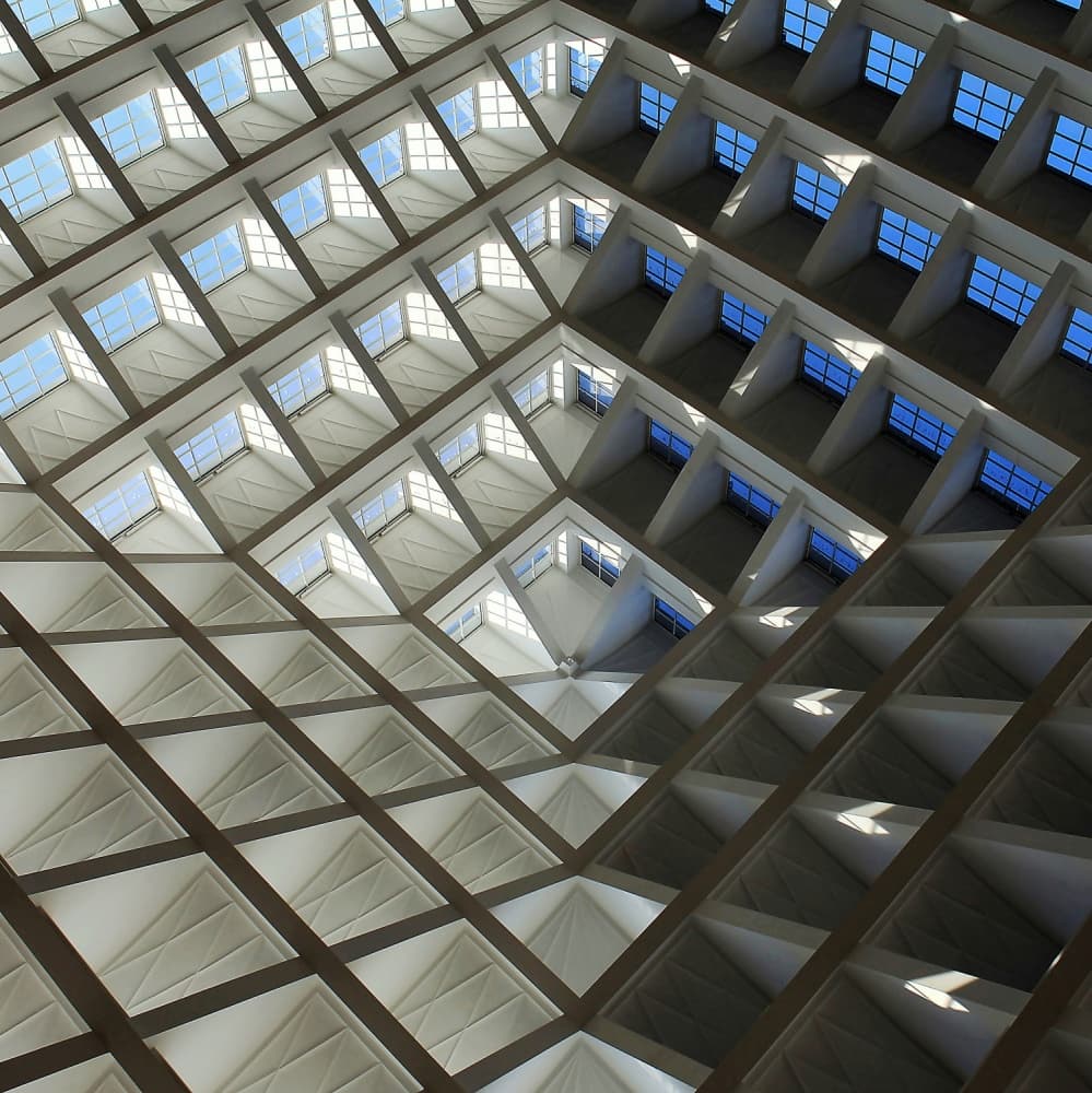 Geometric Sky Grid by Wioletta — canvas wall art