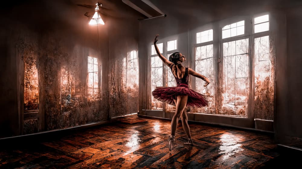 Graceful Ballerina in Light by Klaus Tesching — canvas wall art