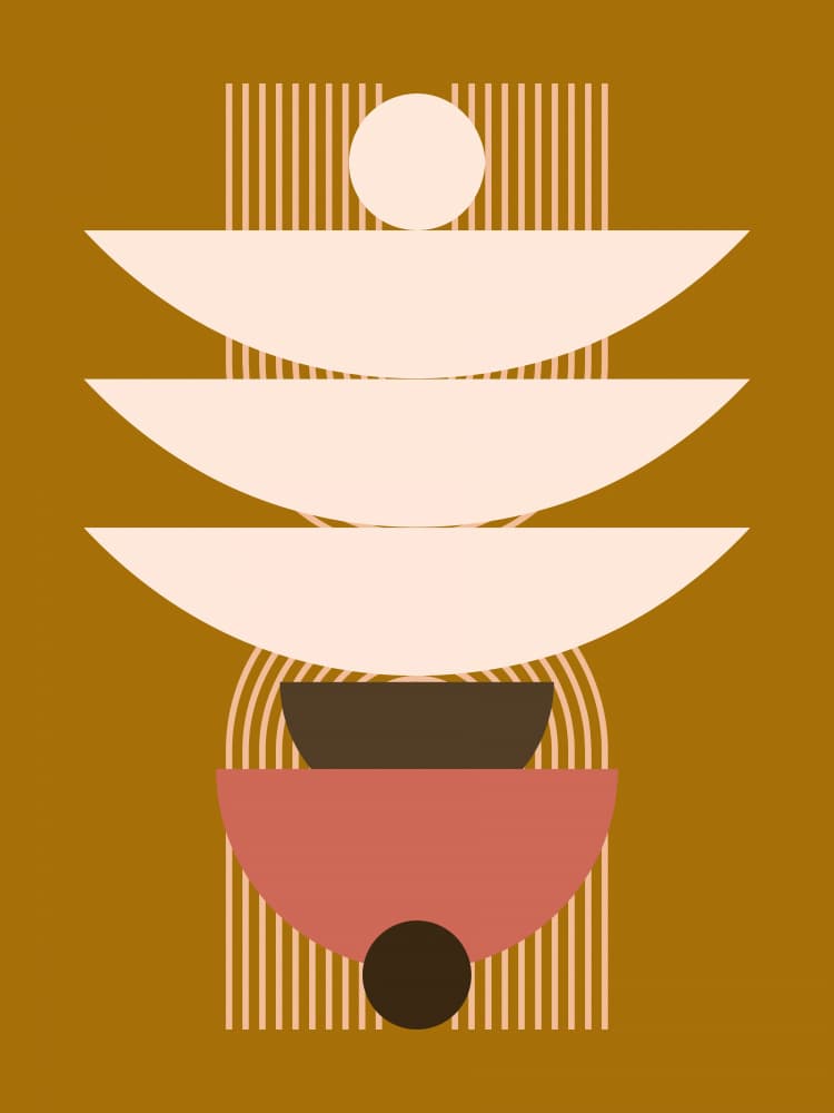 Earthy Geometric Balance by Little Dean — canvas wall art
