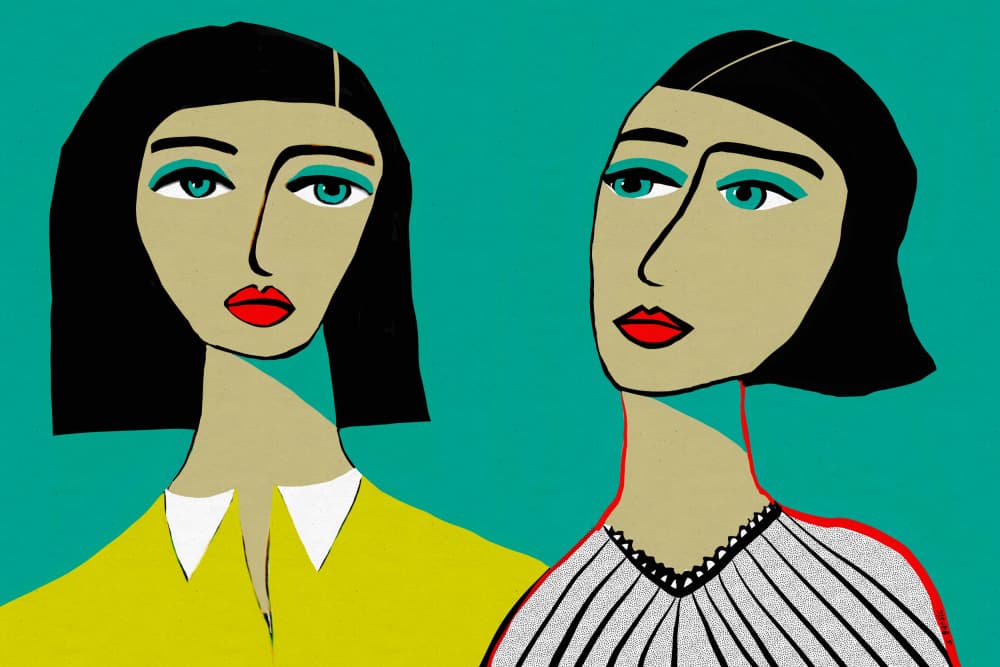 Two Stylish Women by Sharyn Bursic — canvas wall art