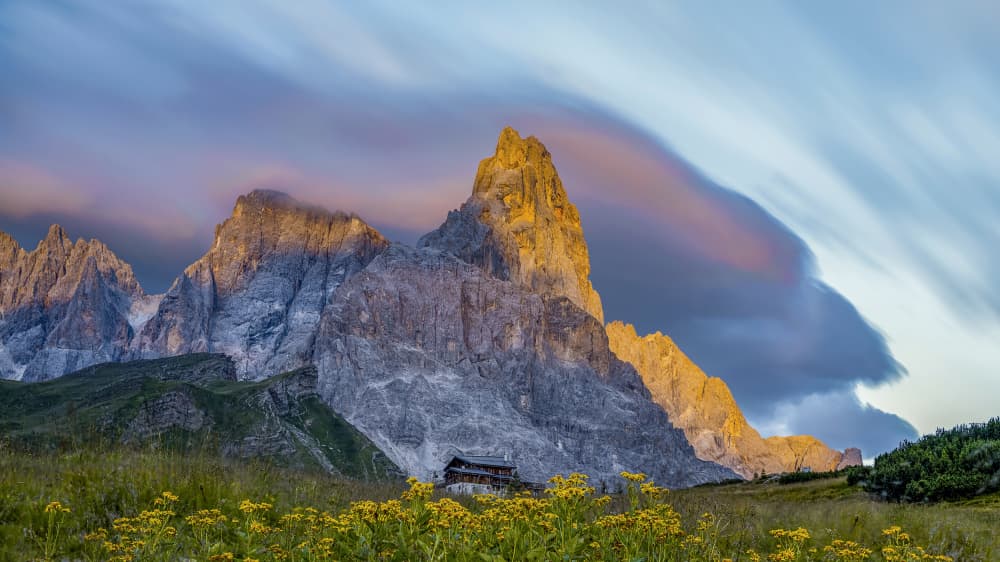 Golden Peaks Meadow by Gregor Kresal — canvas wall art