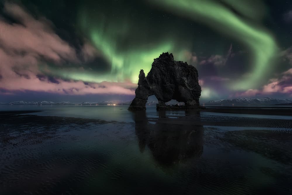 Northern Lights Seascape by David Martin Castan — canvas wall art