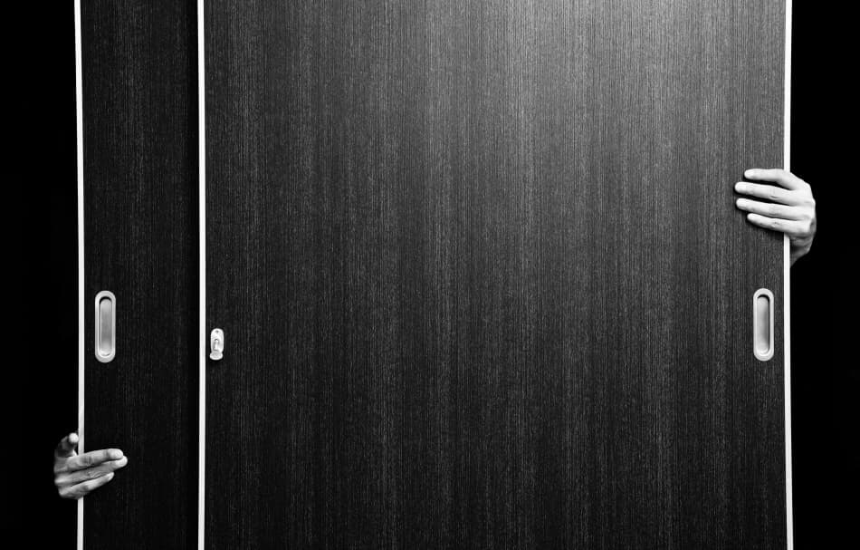 Hands Peeking Doors by Keisuke Ikeda @ blackcoffee — canvas wall art