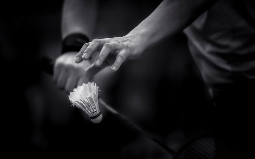 Badminton Serve Moment by Larry Deng APA — canvas wall art