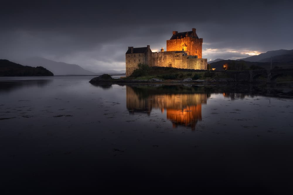 Illuminated Night Castle by Cesar Alvarez Osorio — canvas wall art