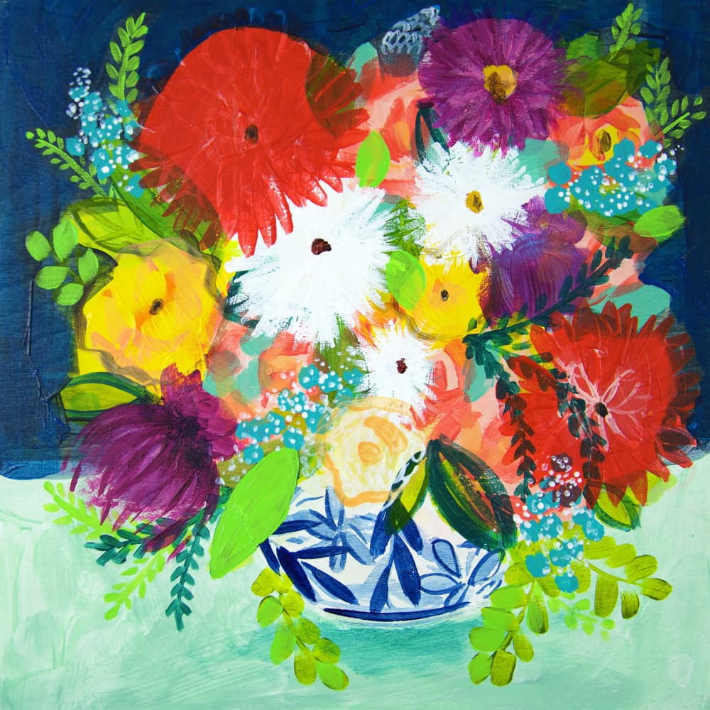 Vibrant Floral Bouquet by Shelley Hampe — canvas wall art