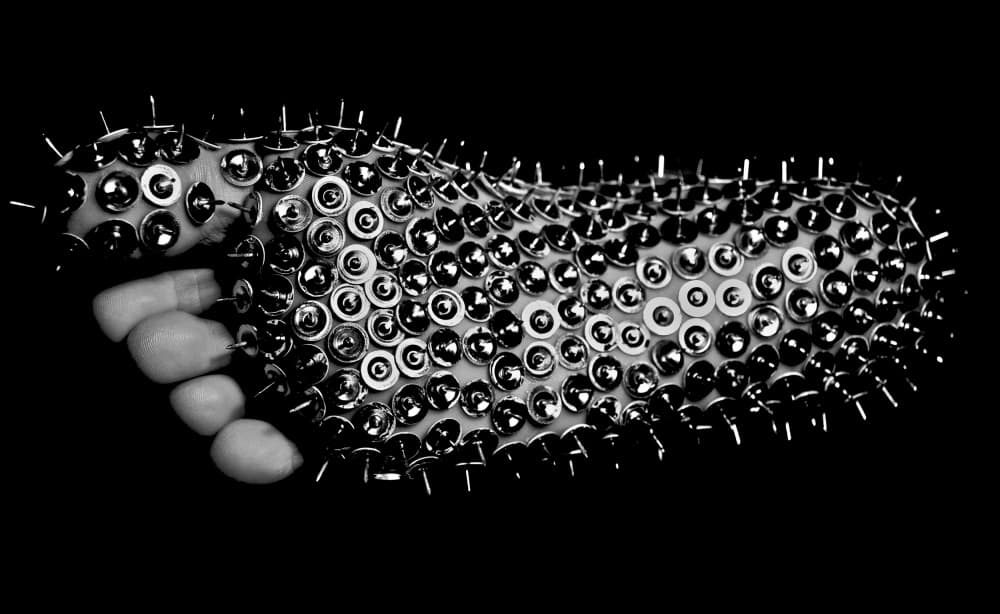 Thumbtack Foot Sole by Mike Melnotte — canvas wall art