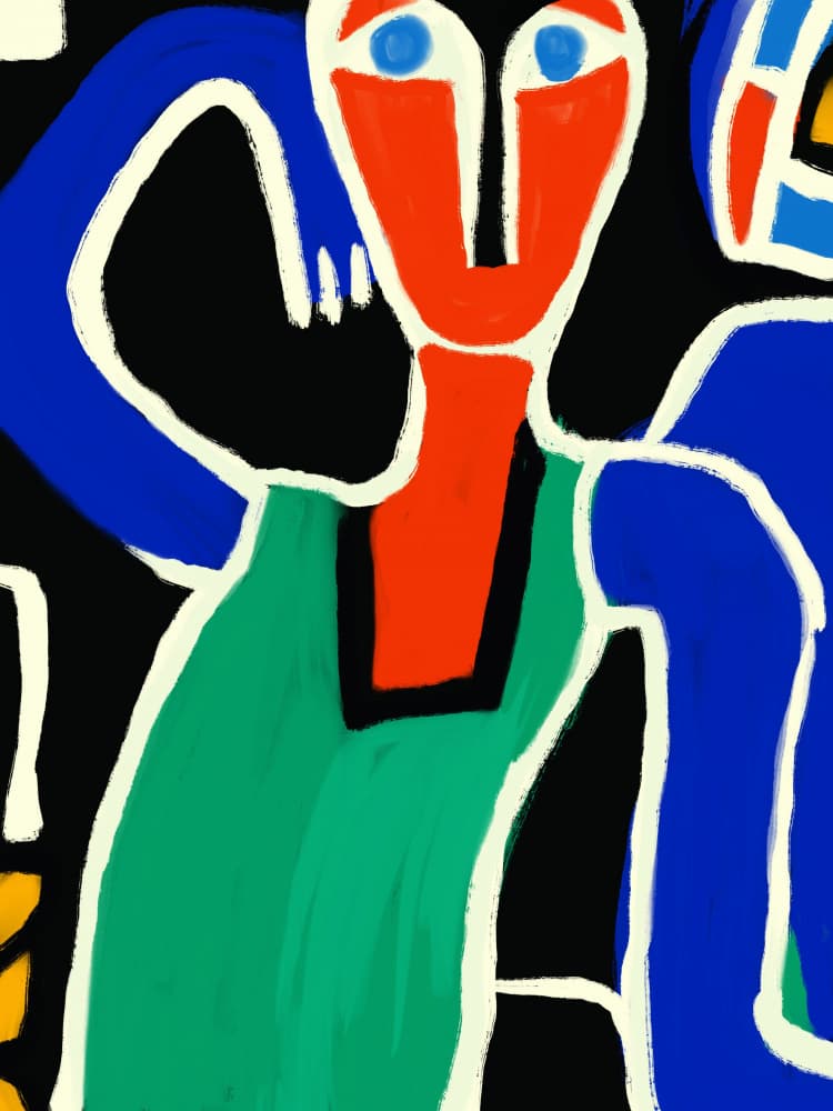 Vibrant Abstract People by Little Dean — canvas wall art