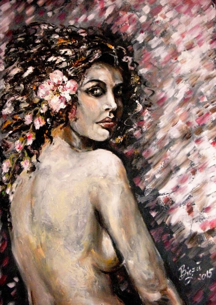 Mysterious Floral Gaze by Anda Bieza — canvas wall art