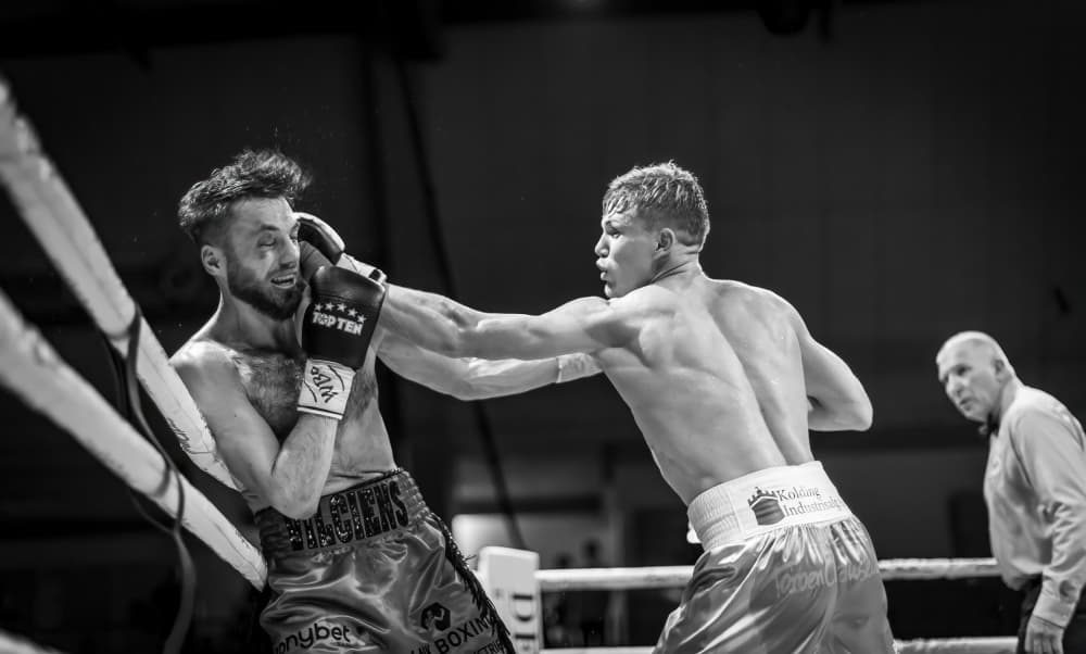Intense Boxing Match by Jørgen Sørensen — canvas wall art