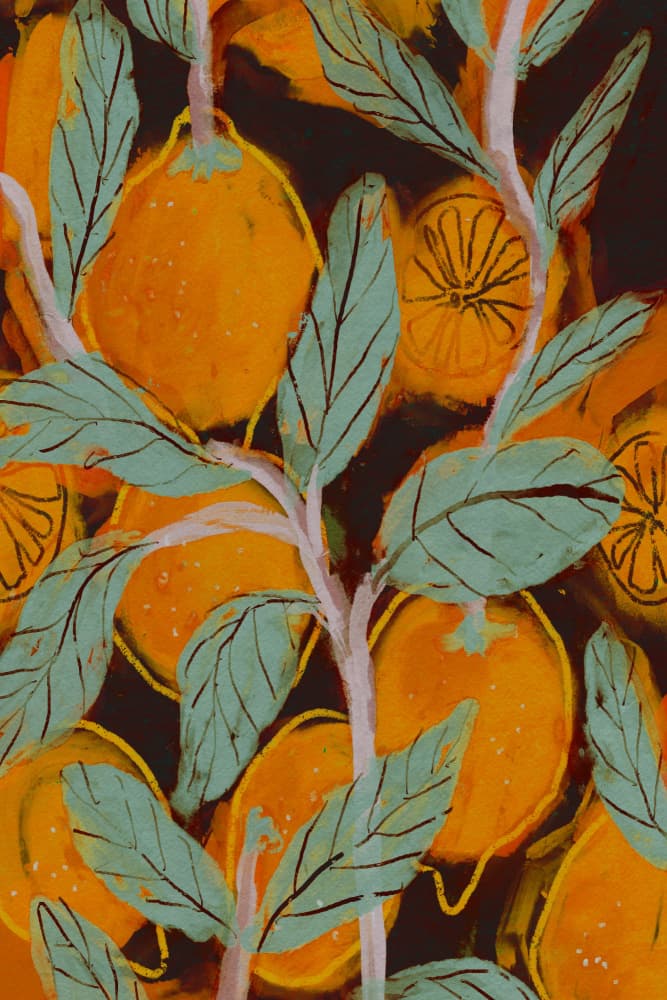 Orange Orchard Vibes by Treechild — canvas wall art