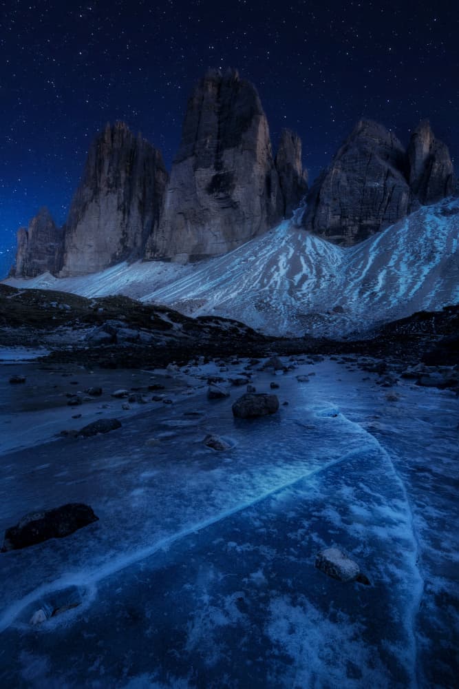 Frozen Dolomites Starry Night by David Ilkovic EP AFIAP — canvas wall art