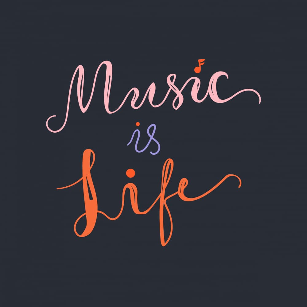 Music Is Life Quote by Marika Barsrsind — canvas wall art