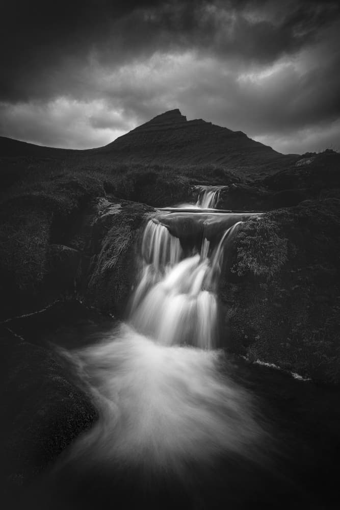 Dramatic Mountain Falls by Lydia Jacobs — canvas wall art