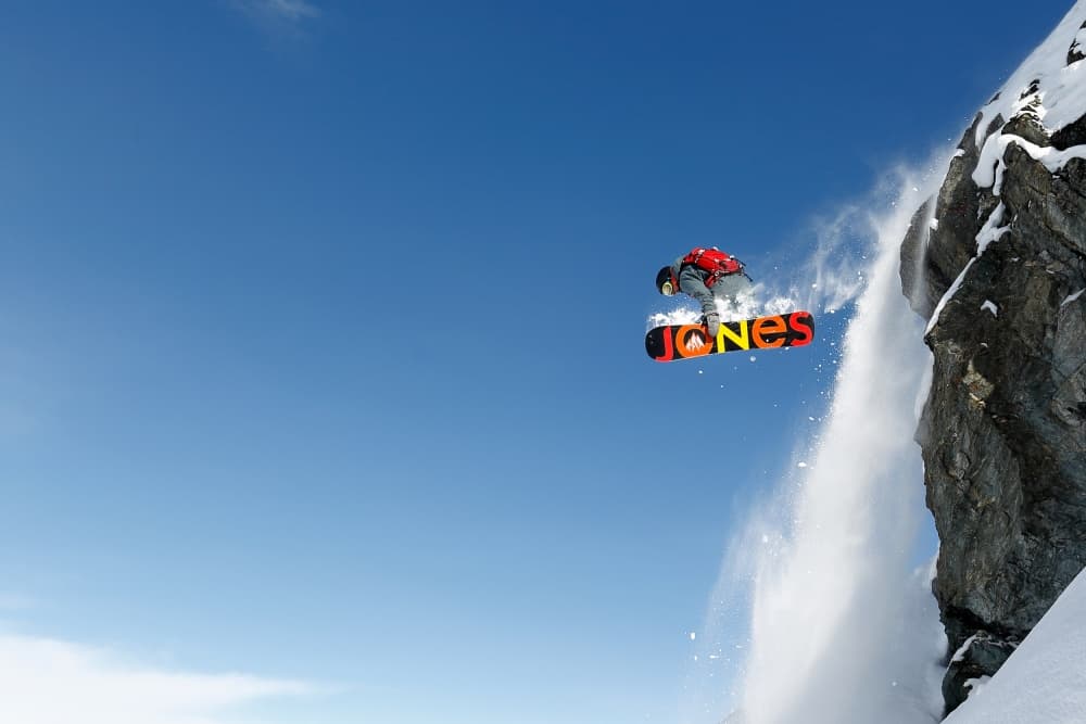 Snowboard Cliff Drop by Jakob Sanne — canvas wall art