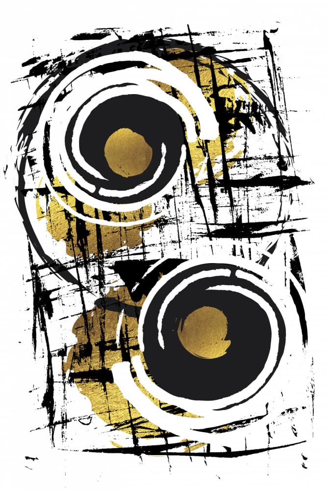 Abstract Black Gold Swirls by Melanie Viola — canvas wall art