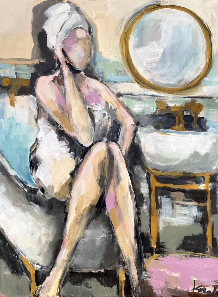 Serene Bath Time by Magdalena  Krzak — canvas wall art