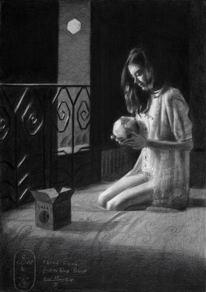 Contemplative Woman Holding Skull by Corné Akkers — canvas wall art