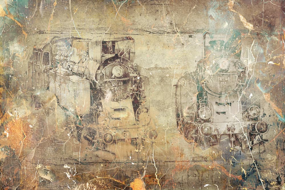 Vintage Steam Trains by Rafal Kulik — canvas wall art