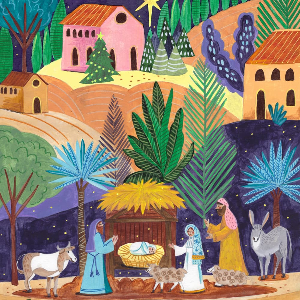 Nativity Scene Christmas by Caroline Bonne Müller — canvas wall art