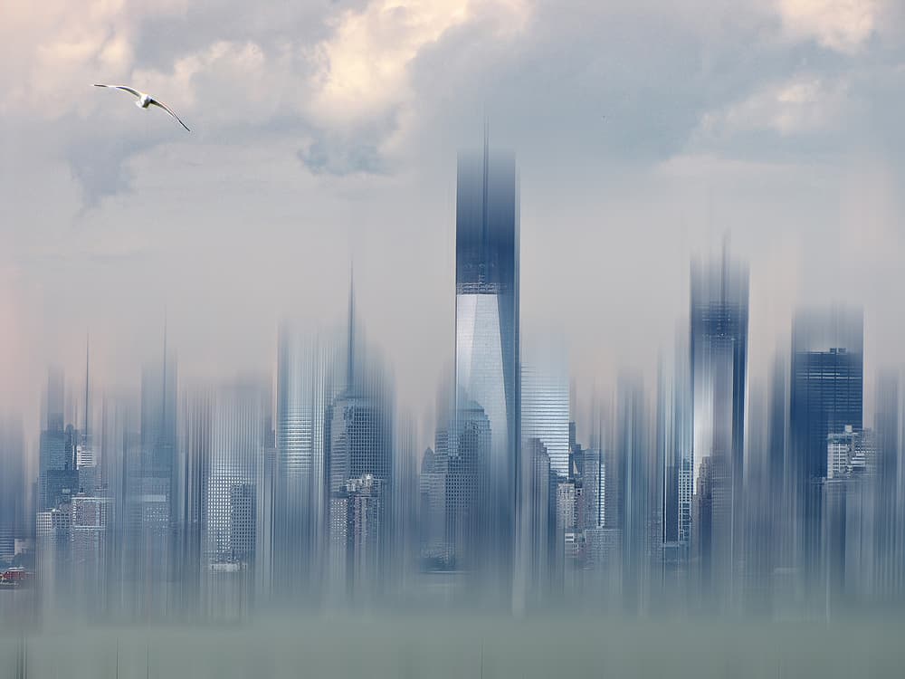 Ethereal City Flight by Adolfo Urrutia — canvas wall art