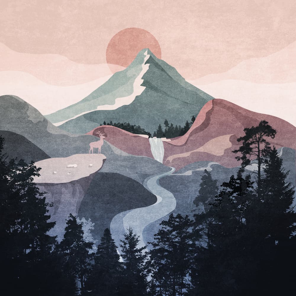Serene Mountain View by Emel Tunaboylu — canvas wall art