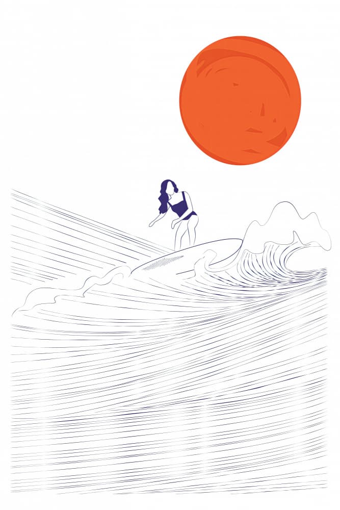 Sunsetsurfing by Treechild — canvas wall art