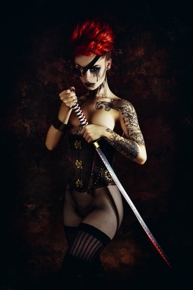 Redhead Warrior With Katana by Ruslan Bolgov — canvas wall art