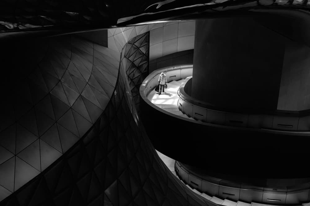 Spiral Stair Solitude by Ke Liu — canvas wall art