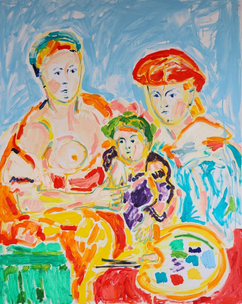 Colorful Family Portrait by Tamara Jare — canvas wall art