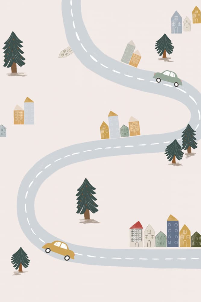 Playful Town Drive by Menina Lisboa — canvas wall art