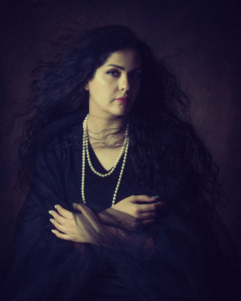 Elegant Pearl Woman by Mehdi Mokhtari — canvas wall art
