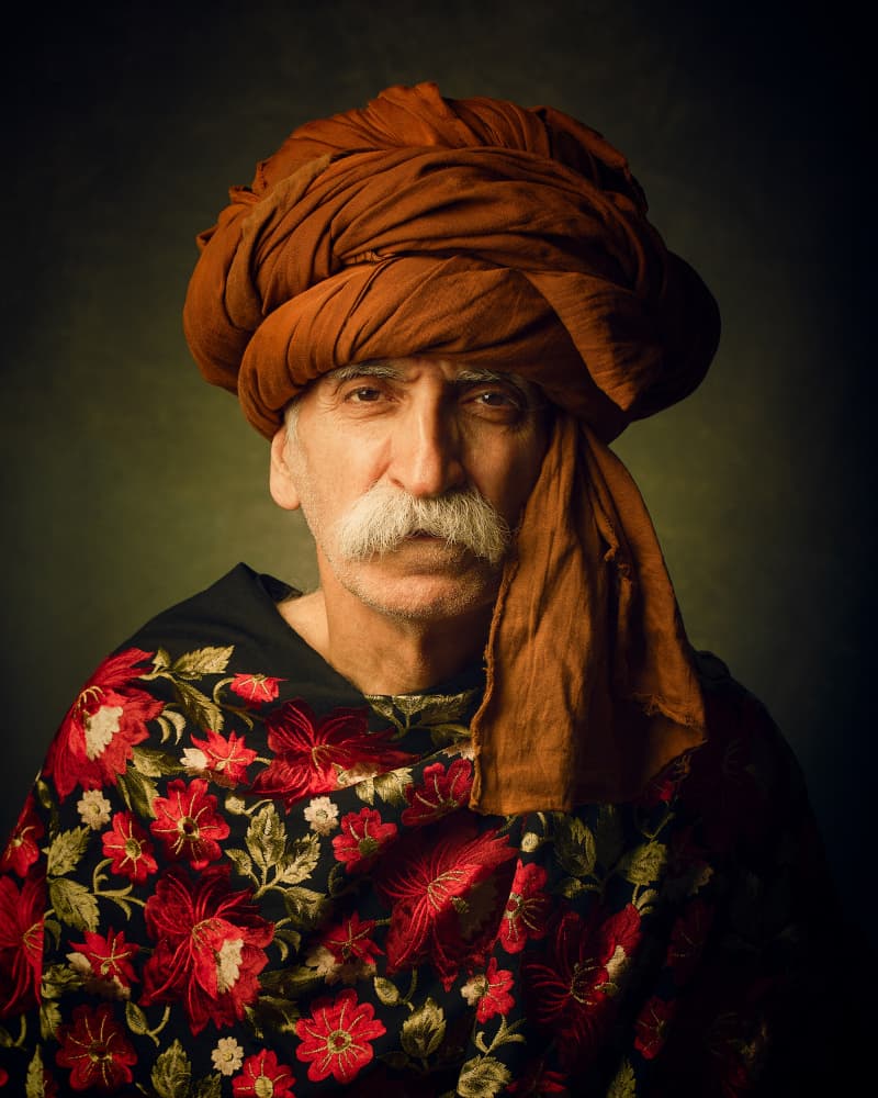 Dignified Turban Portrait by Mehdi Mokhtari — canvas wall art