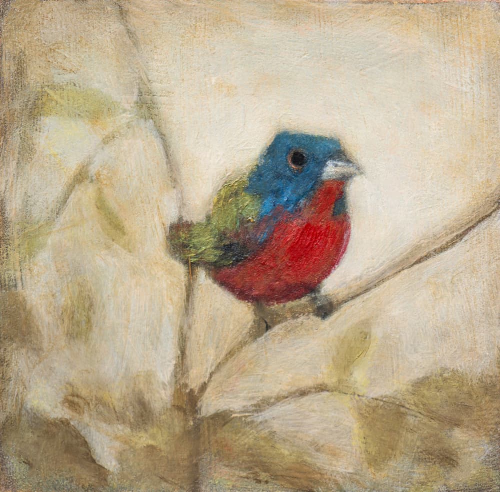 Painted Bunting Bird by Claire Lerner — canvas wall art