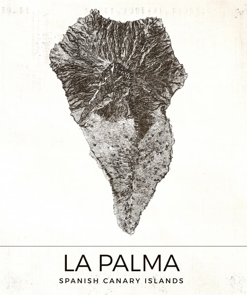 Vintage La Palma Map by Nicholas — canvas wall art