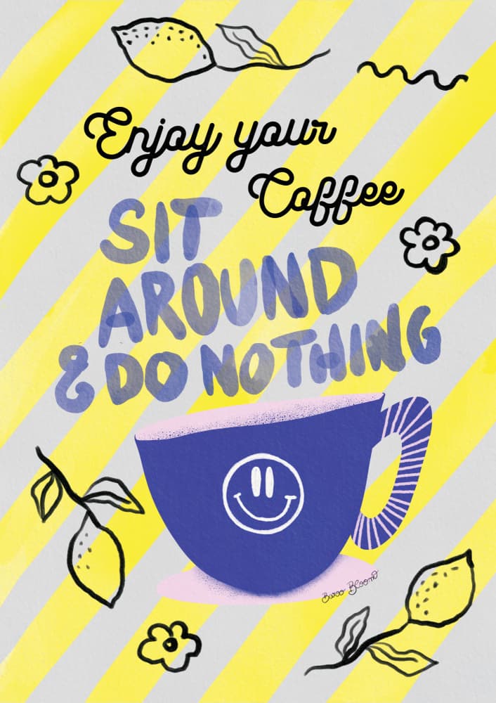 Enjoy Your Coffee by Baroo Bloom — canvas wall art