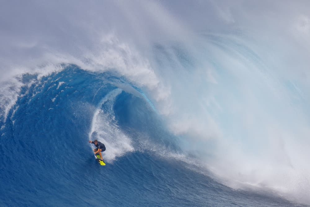 Surfer Riding Big Wave