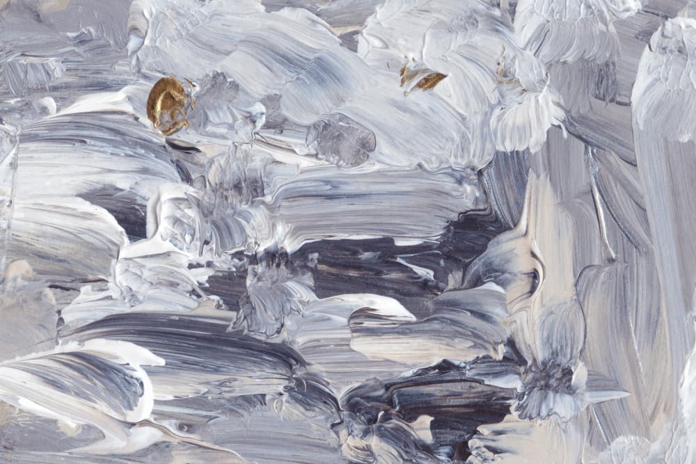 Dynamic Brushstrokes in Shades of Gray and White by uplusmestudio — canvas wall art