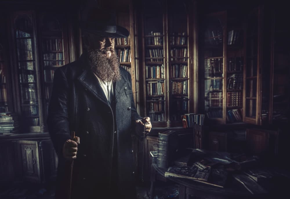 Mysterious Scholar in Library by gNo — canvas wall art