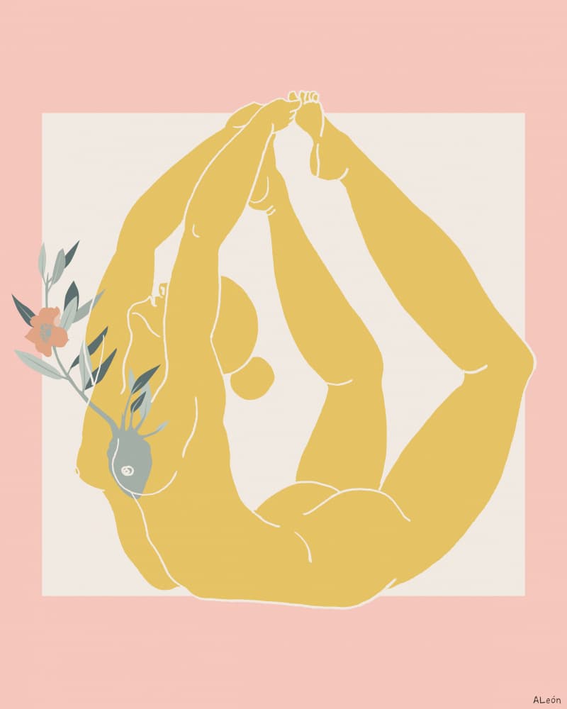 Nude Yoga Bloom by Amanda Leon — canvas wall art
