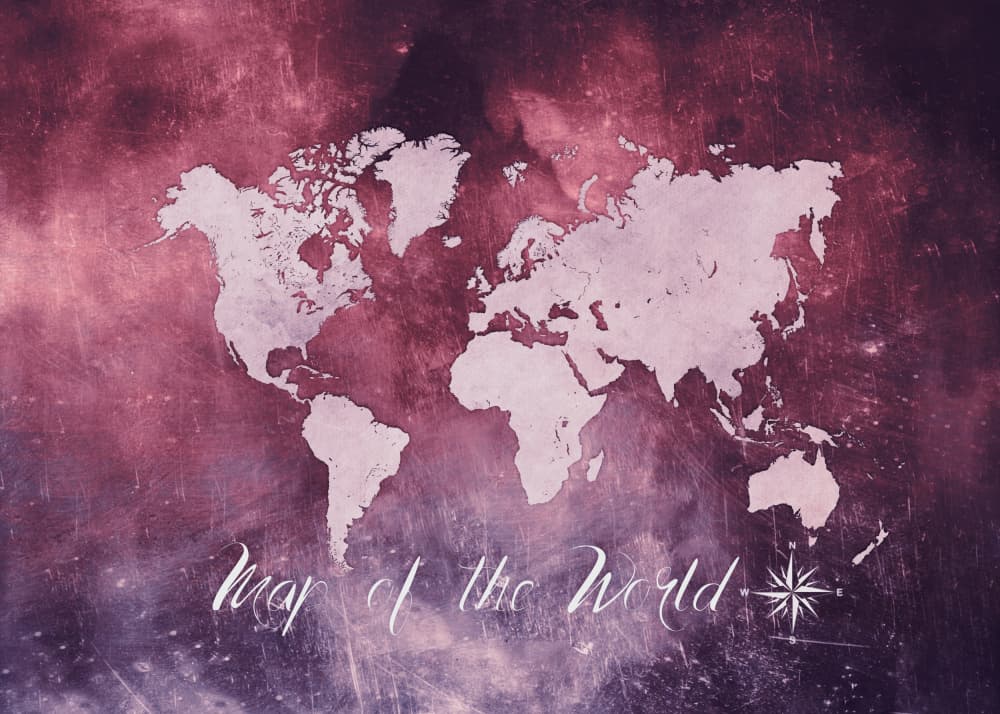 Vintage World Map by Justyna Jaszke — canvas wall art
