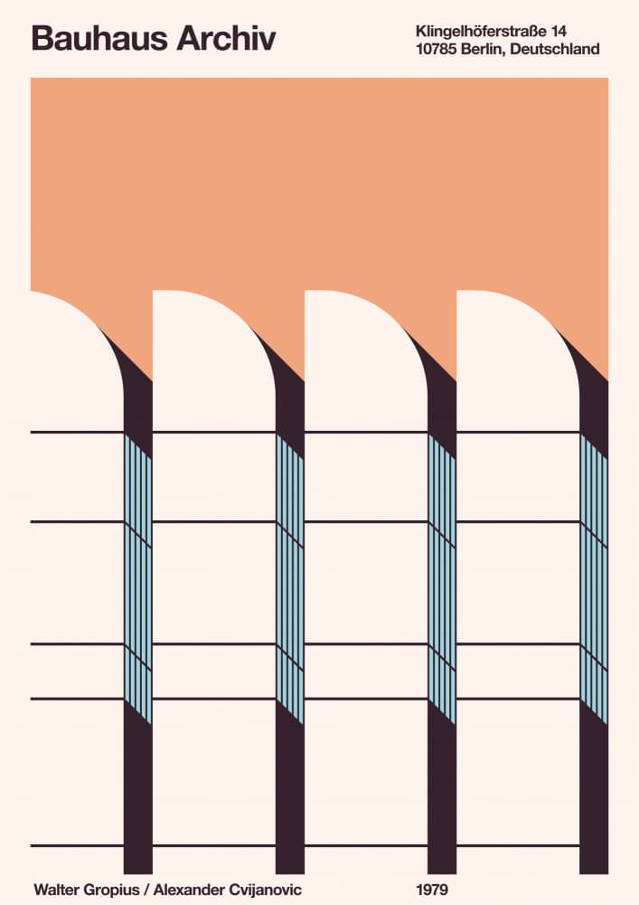 Modernist Arched Facade by Florent Bodart — canvas wall art