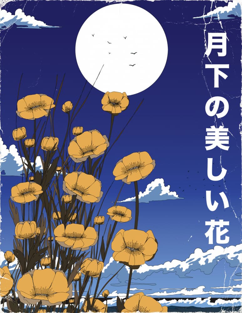 Beautiful Moonlit Flowers by Nicholas — canvas wall art
