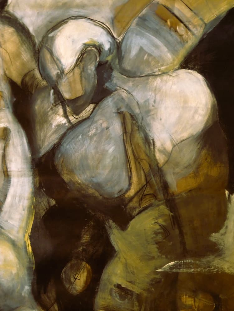 Praying Abstract Figures by Doris Schmitz — canvas wall art