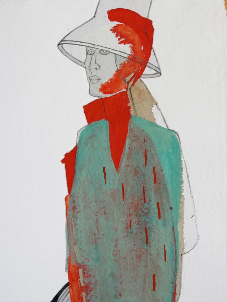 Red Splash Fashion Figure by Doris Schmitz — canvas wall art