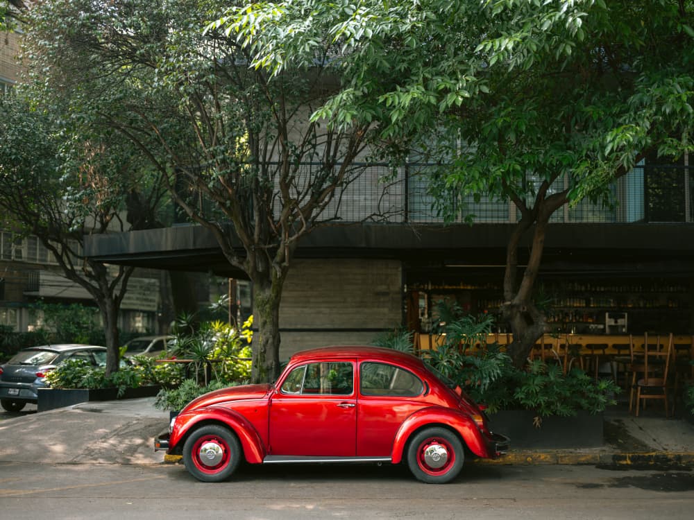 Retro Car in Mexico City by Raisa Zwart — canvas wall art