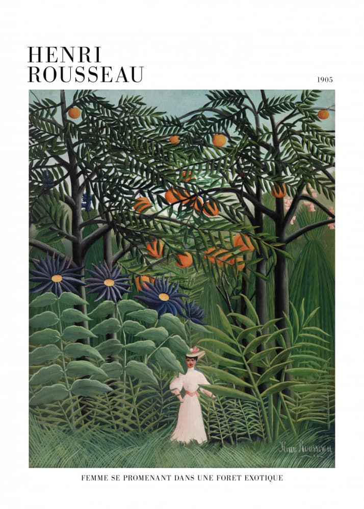 Femme Se Promenant Dans Une Foret Exotique by Henri Rousseau — canvas wall art