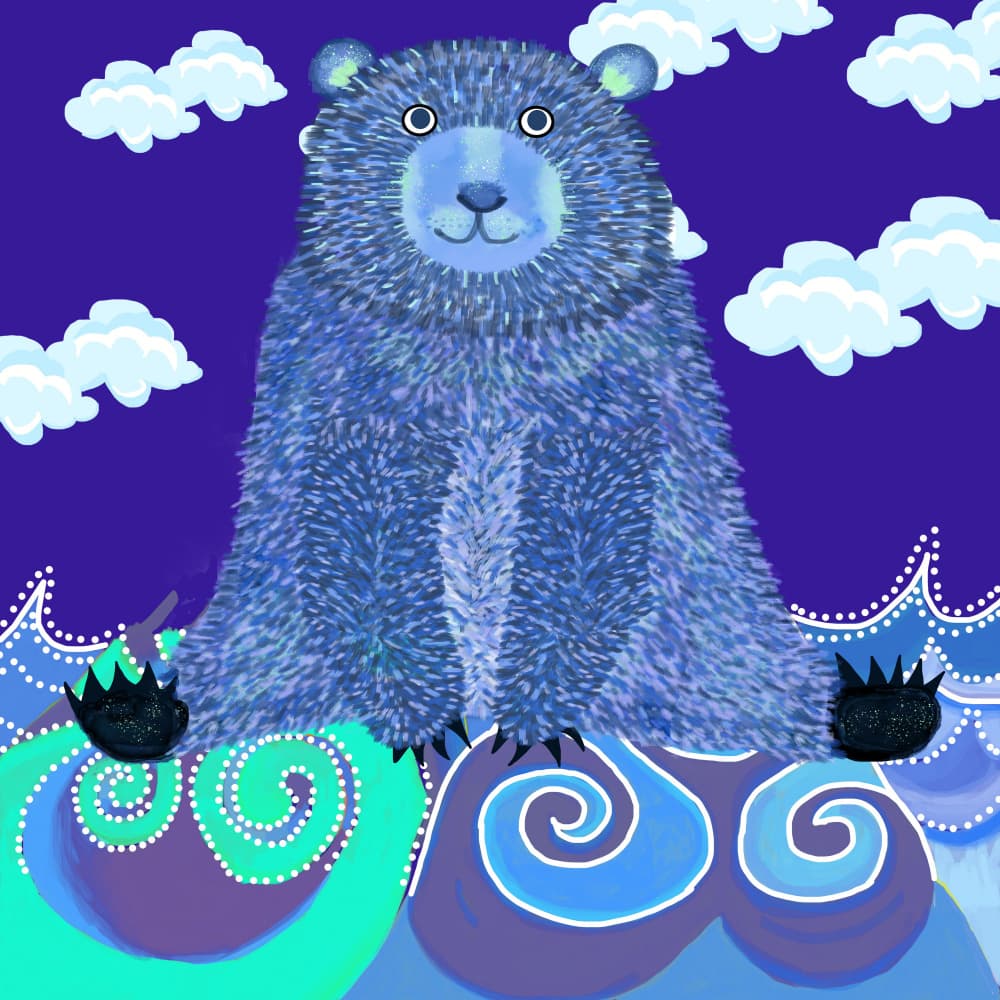 Blue Dream Bear by Lynnda Rakos — canvas wall art