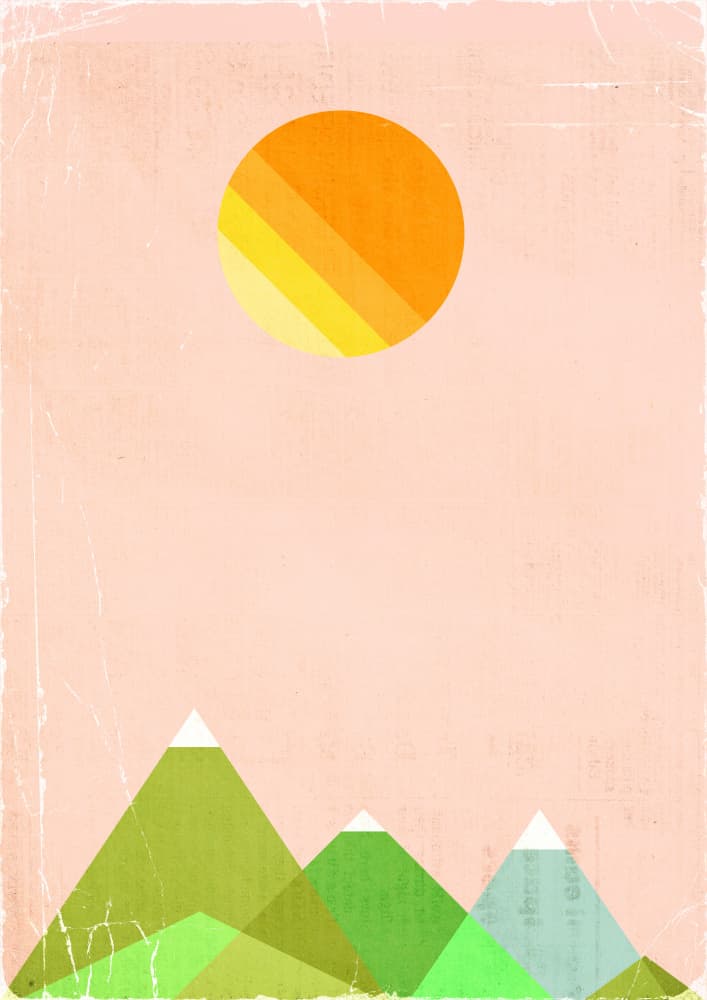 Minimalist Mountain Sun by Nicholas — canvas wall art